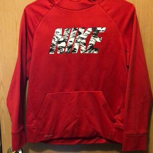 Nike Dri fit size large red pullover hoodie